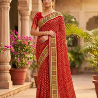 Stylish Printed Saree with Blouse Piece for Traditional Celebrations | SSR-BILLION