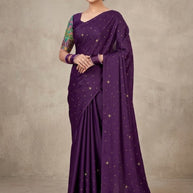 Georgette Indian Dyed Matching Saree with Blouse Piece for Premium Ethnic and Traditional Wear | RLL-ORIGNAL PEACOCK-1