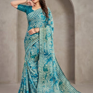 Designer Printed Saree with Blouse Piece for Special Occasions  | RDD-MARTINI