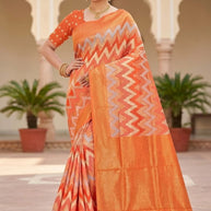 Exclusive Jacquard Silk Saree without Blouse for Premium Cultural Wear | TUL-CHANDRAMUKHI COTTON