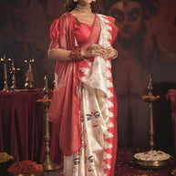 Durgotsav Satin Chiffon Saree with Blouse for Premium Festive and Ethnic Wear | ALL-DURGOTSAV VOL-01