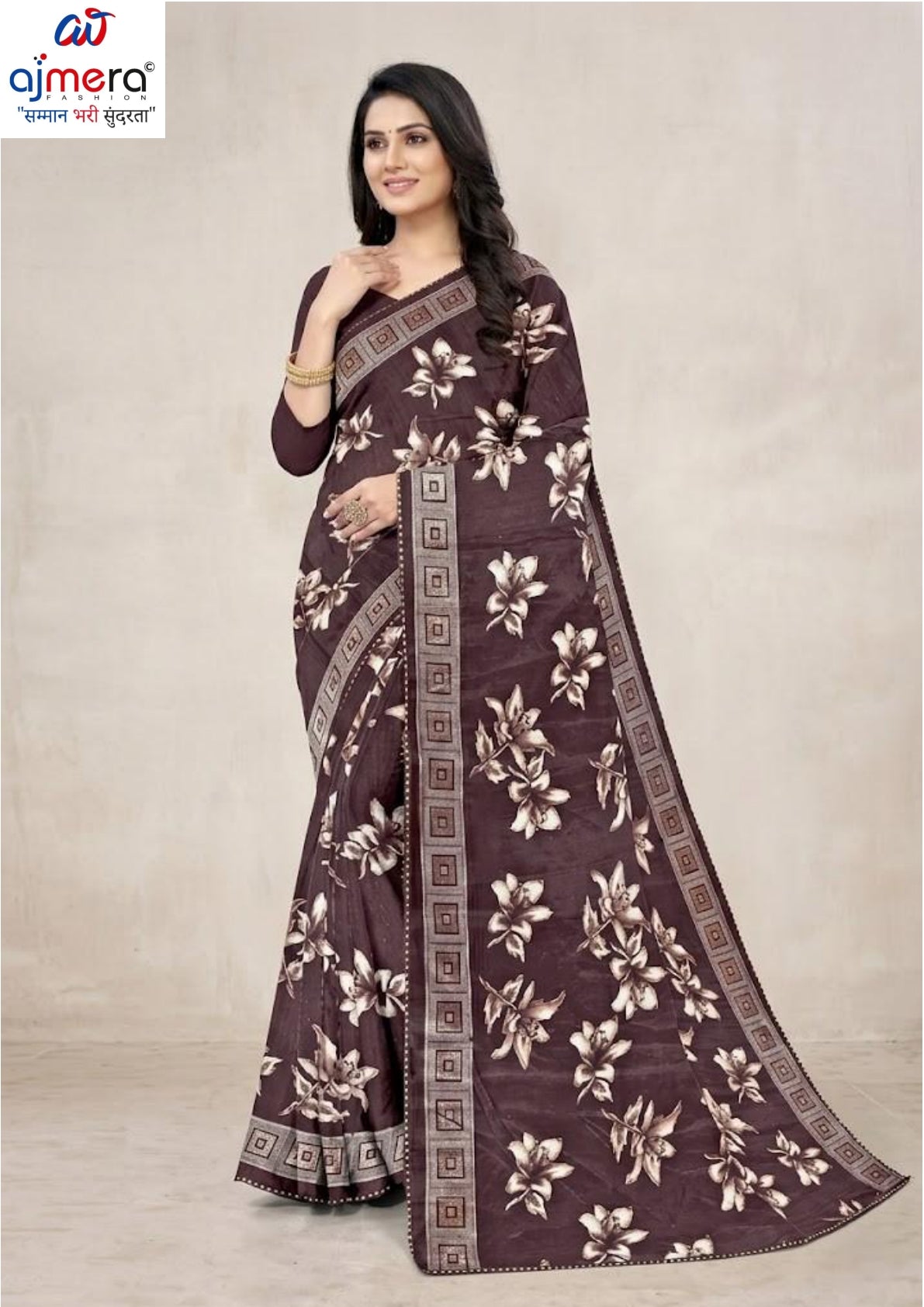 Vichitra Jari Print Loose Saree with Blouse for Premium Ethnic and Traditional Wear | CAS-MITHAS
