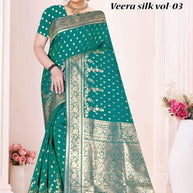 Elegant Jacquard Silk Saree with Designer Blouse Piece for Festive Elegance | TUL-VEERA SILK VOL-03