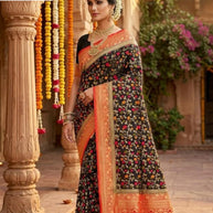 Elegant Jacquard Silk Saree with Designer Blouse Piece for Festive Elegance | DOF-DOLA SHADED