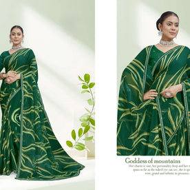 Chic Printed Saree with Blouse Piece for Sophisticated Ethnic Style  | RDD-SEERAT