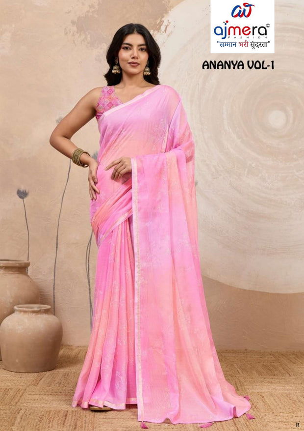 Chic Printed Saree with Blouse Piece for Sophisticated Ethnic Style  | RMF-ANANYA VOL-1