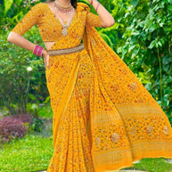 Trendy Printed Saree with Blouse Piece for Women’s Ethnic Wardrobe  | VDT-DISCO-7