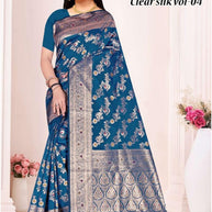 Rich Jacquard Silk Saree with Blouse Piece for Sophisticated Ethnic Style | TUL-CLEAR SILK VOL-04