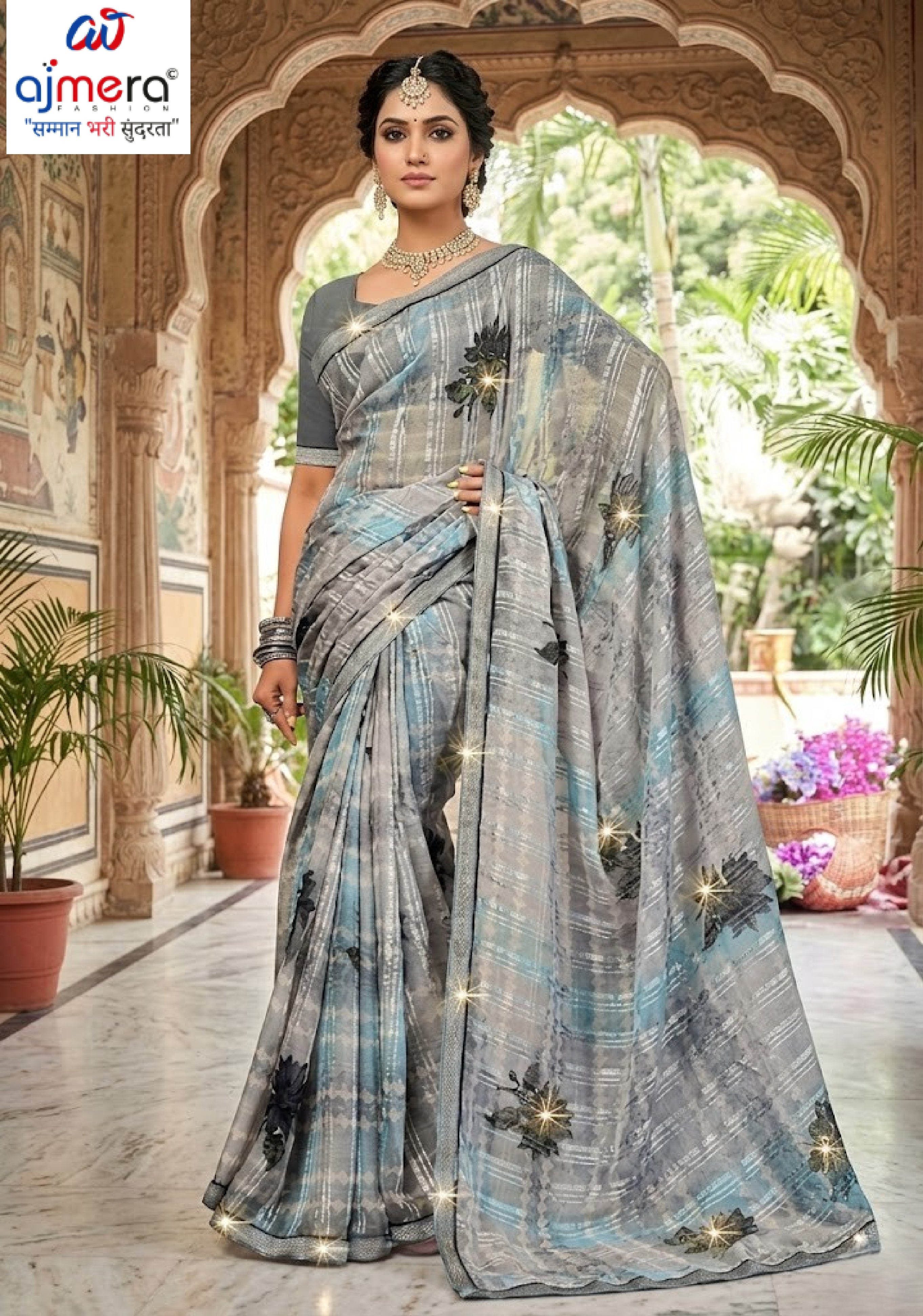 Chic Printed Saree with Blouse Piece for Sophisticated Ethnic Style | PRM-BALI