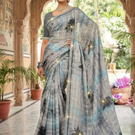 Chic Printed Saree with Blouse Piece for Sophisticated Ethnic Style | PRM-BALI