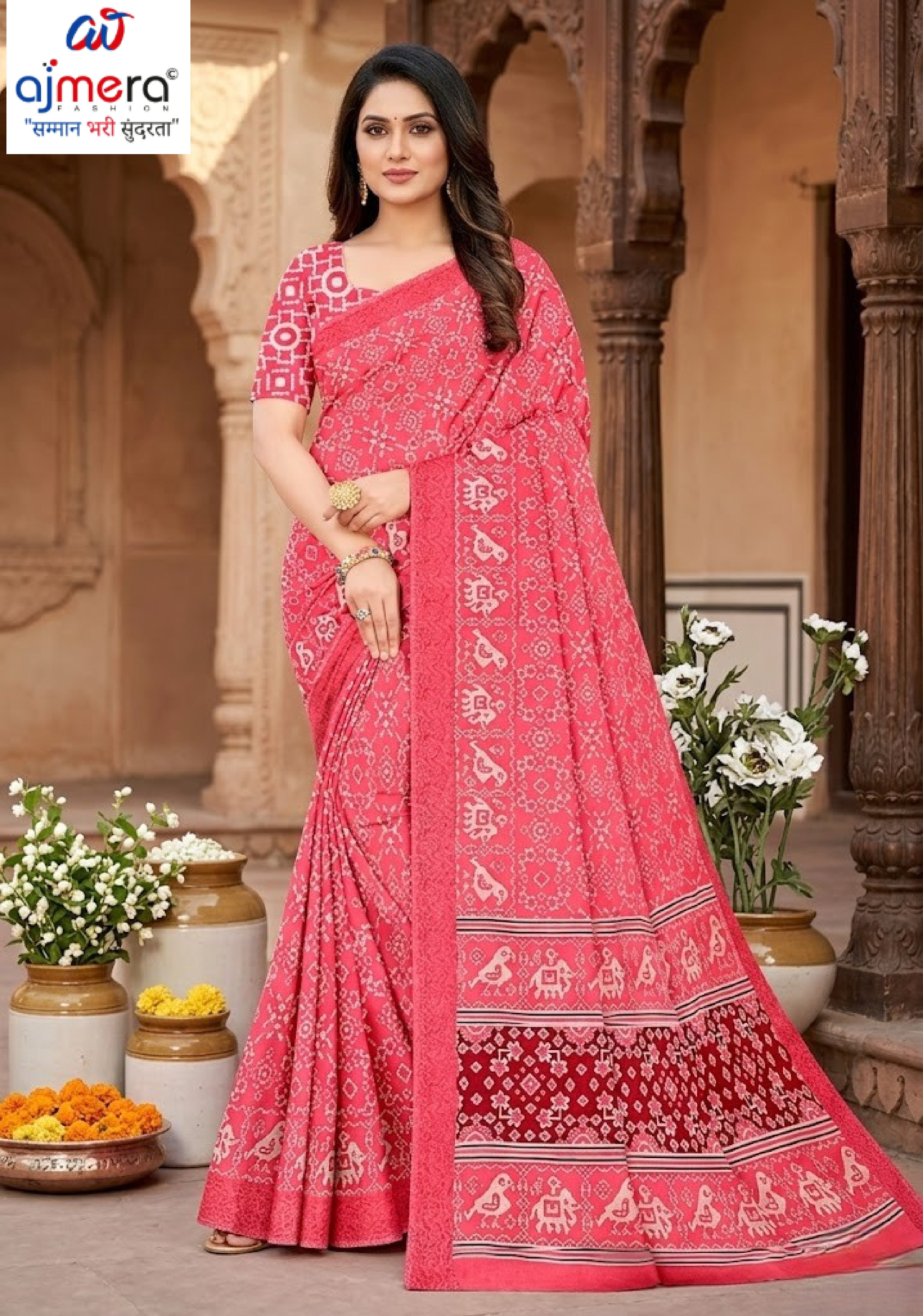 Premium Printed Saree with Matching Blouse Piece for Ethnic Elegance | PUS-DREAM GIRL-110