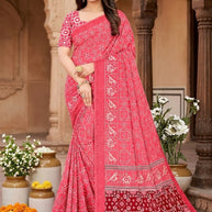 Premium Printed Saree with Matching Blouse Piece for Ethnic Elegance | PUS-DREAM GIRL-110