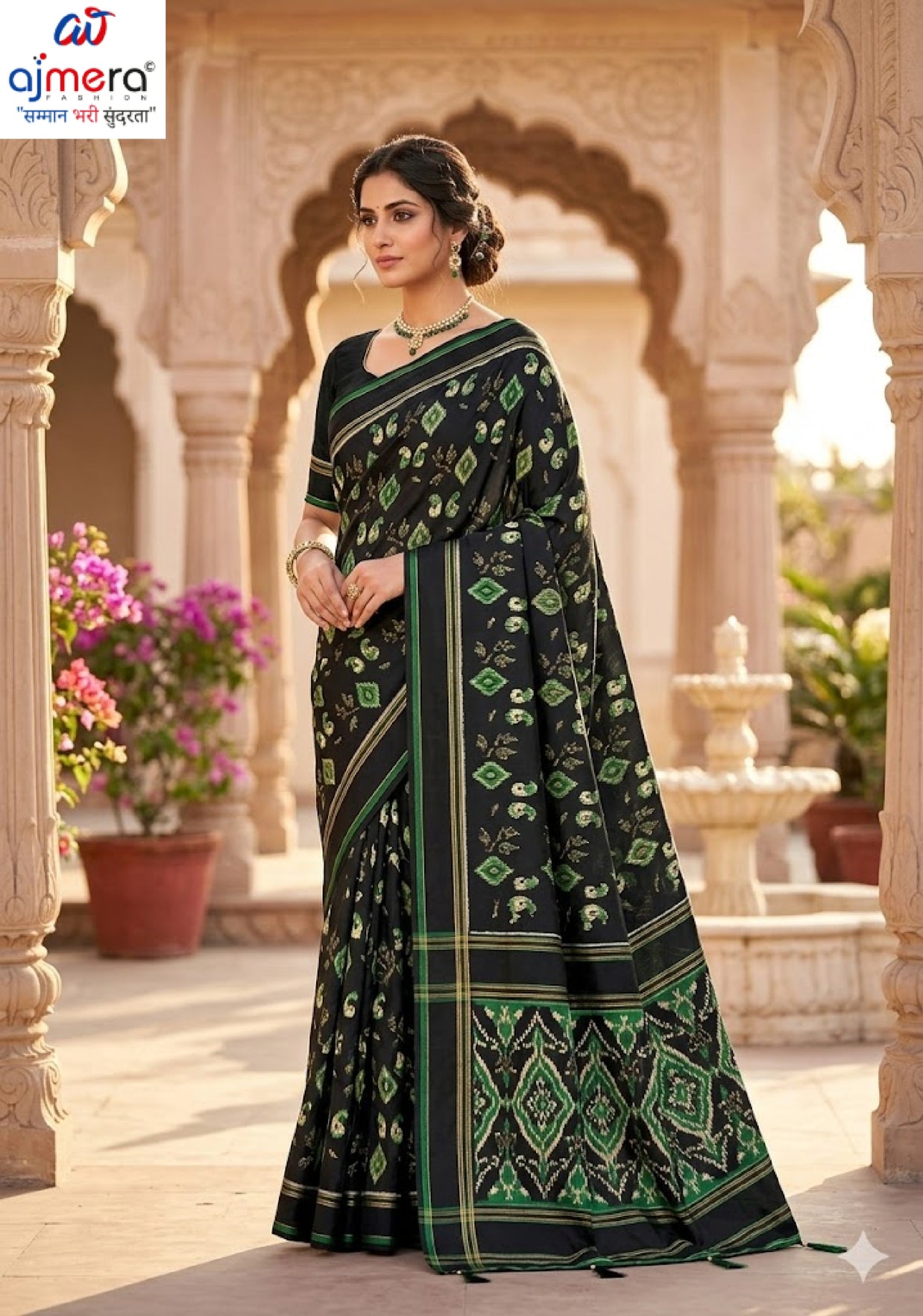Premium Printed Saree with Matching Blouse Piece for Ethnic Elegance | SSR-MEDONA