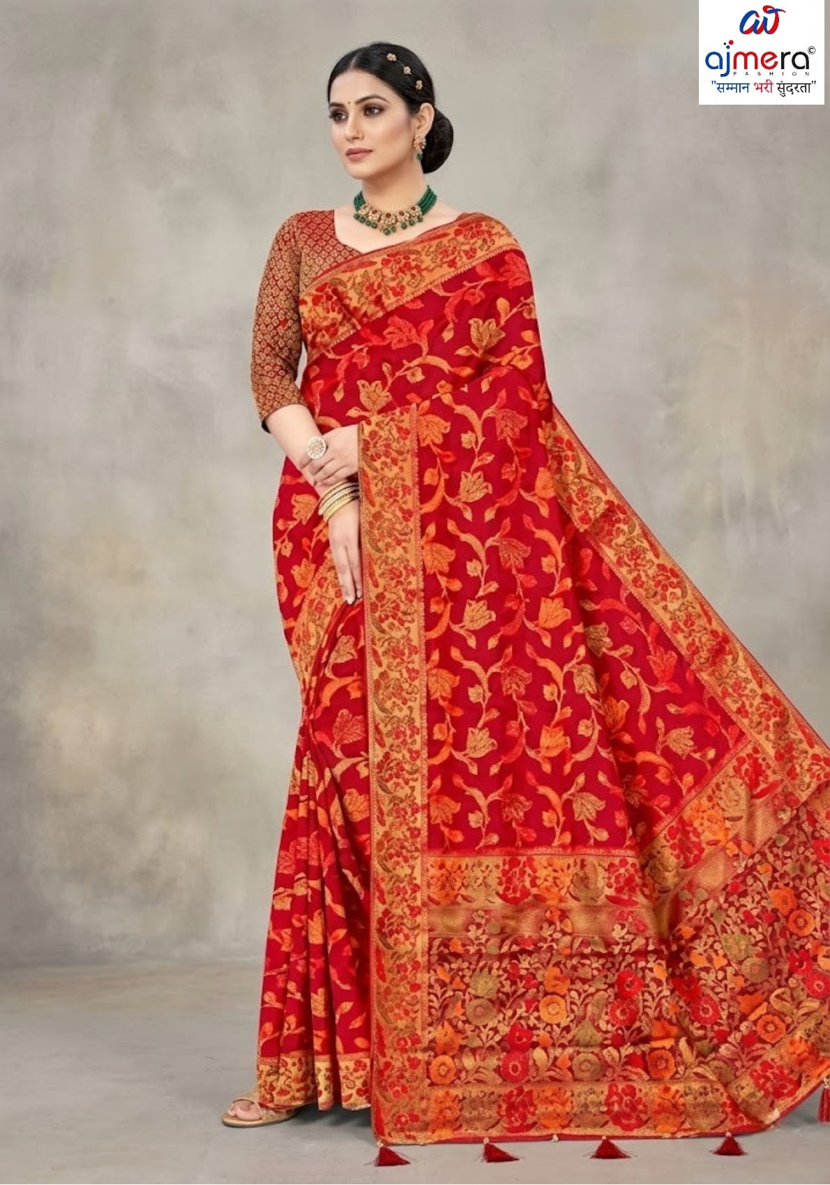 Graceful Jacquard Silk Saree with Blouse Piece for Timeless Ethnic Fashion | DNA-VITA
