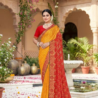 Classic Printed Saree with Blouse Piece for Timeless Traditional Style  | JS-MITWA