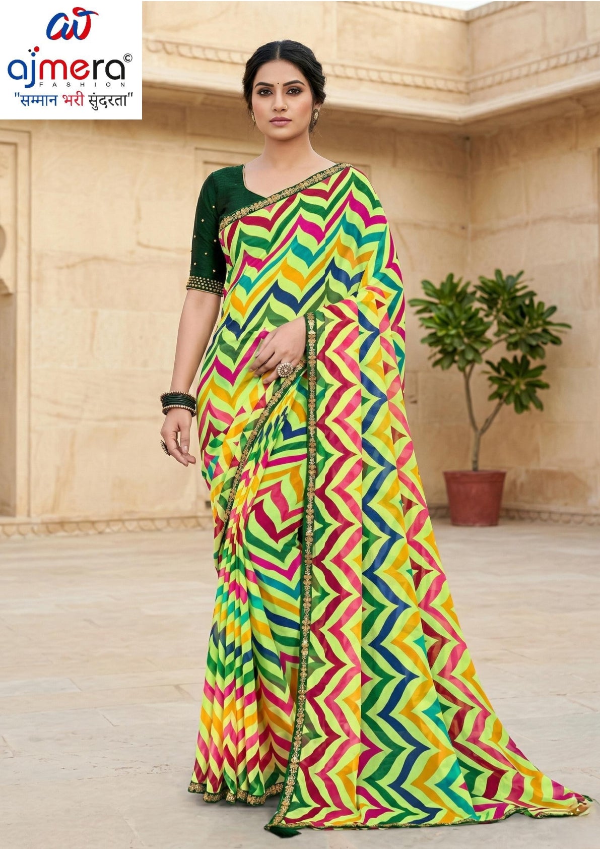 Elegant Printed Saree with Designer Blouse Piece for Festive Wear  | JS-NIKITA-2