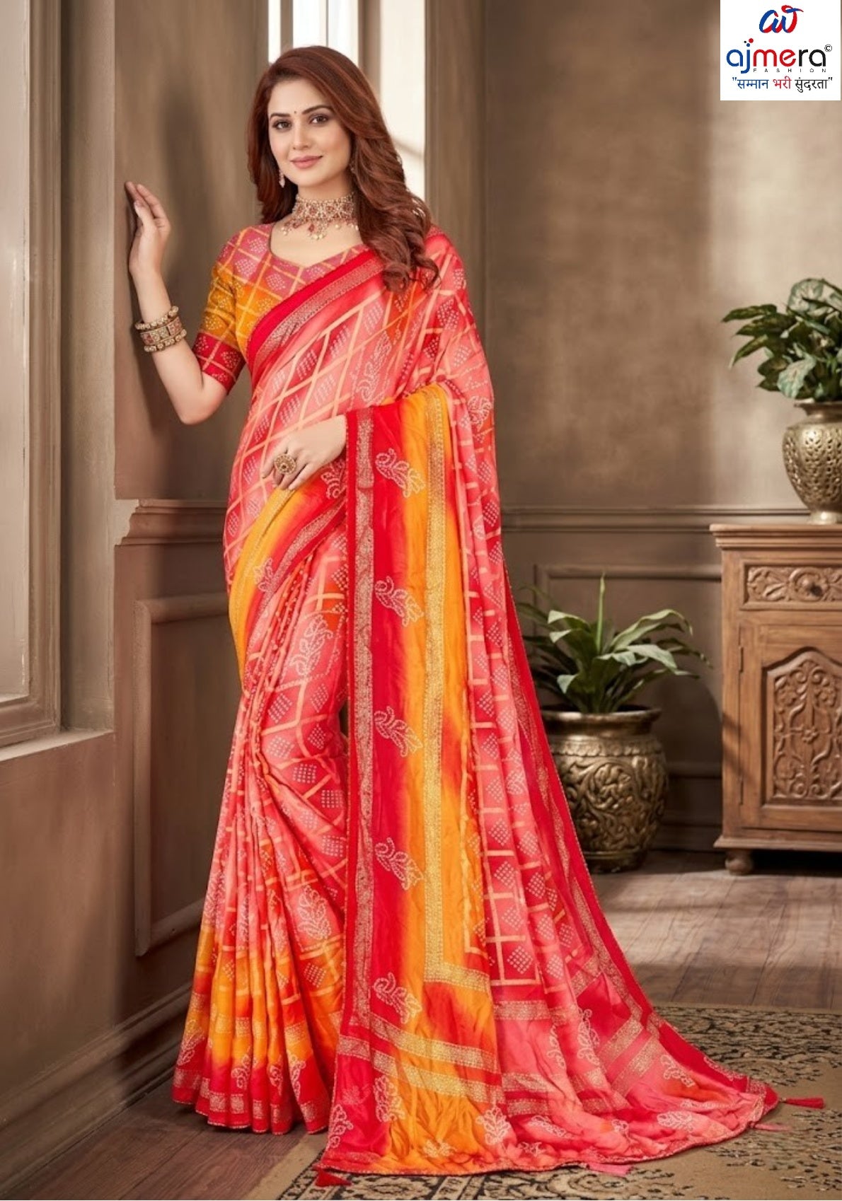 Elegant Printed Saree with Designer Blouse Piece for Festive Wear  | JS-PAYAL