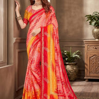 Elegant Printed Saree with Designer Blouse Piece for Festive Wear  | JS-PAYAL