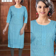 Designer Chicken Sequence Work Kurti for Women | SHP-CHICKEN SEQUENCE WORK