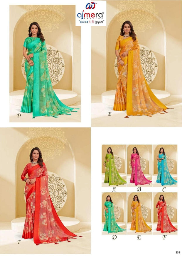 Trendy Printed Saree with Blouse Piece for Women’s Ethnic Wardrobe  | RDD-RUHANI