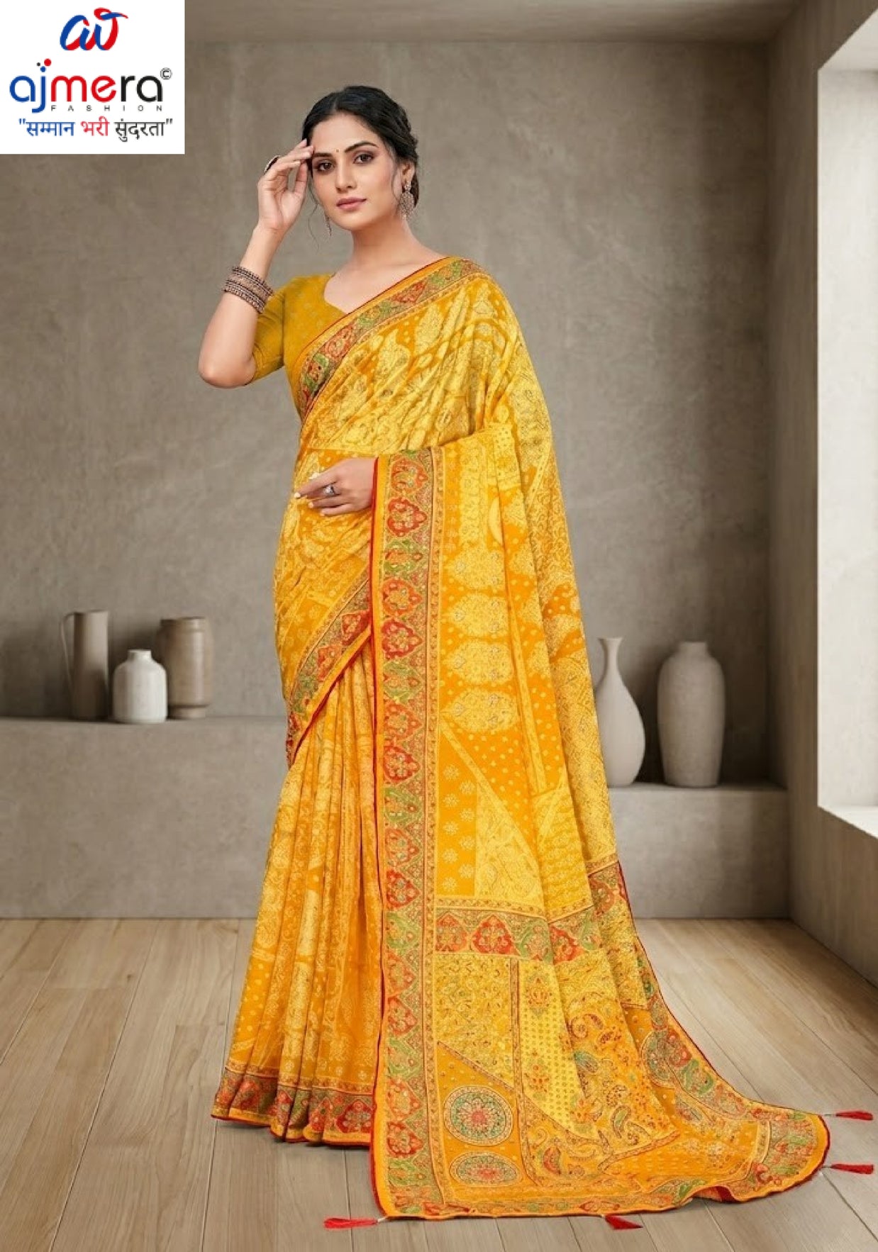 Fashionable Printed Saree with Blouse Piece for Festive Collection  | RMF-JASLEEN VOL-2