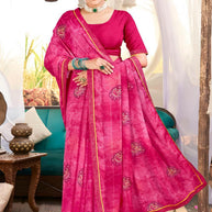 Elegant Printed Saree with Designer Blouse Piece for Festive Wear | PRM-SONA GIRL