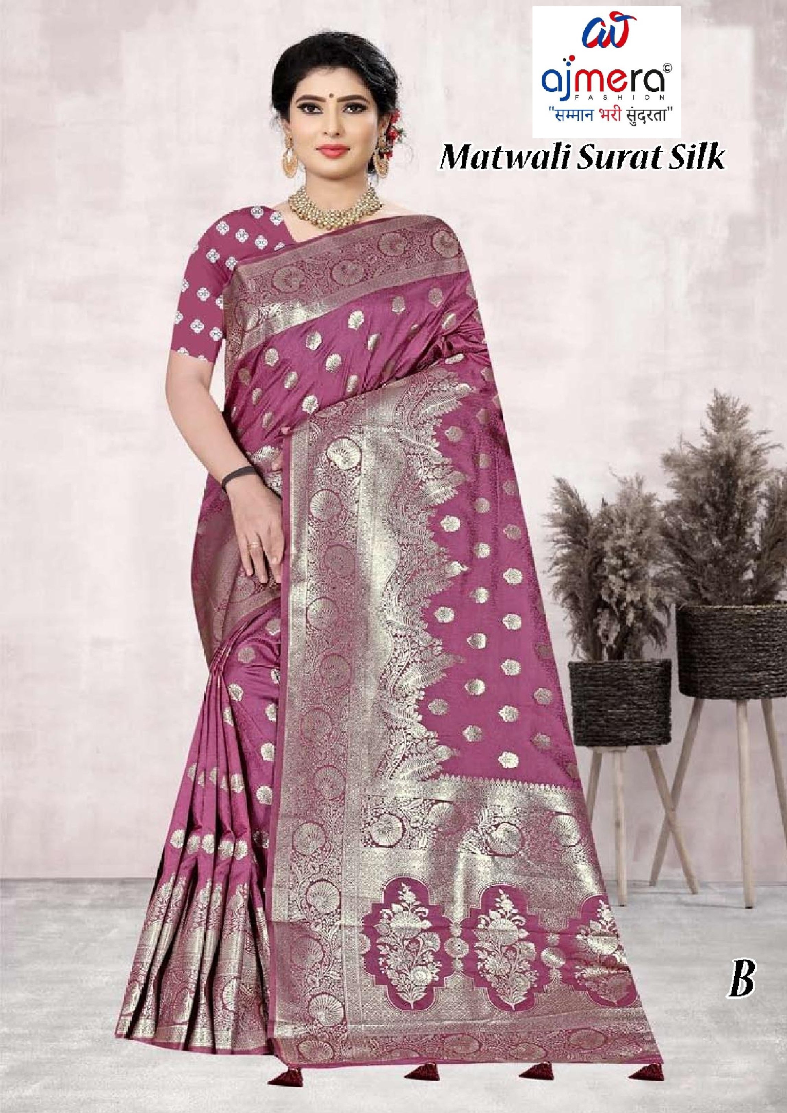 Graceful Jacquard Silk Saree with Blouse Piece for Timeless Ethnic Fashion | TUL-MATWALI SURAT SILK
