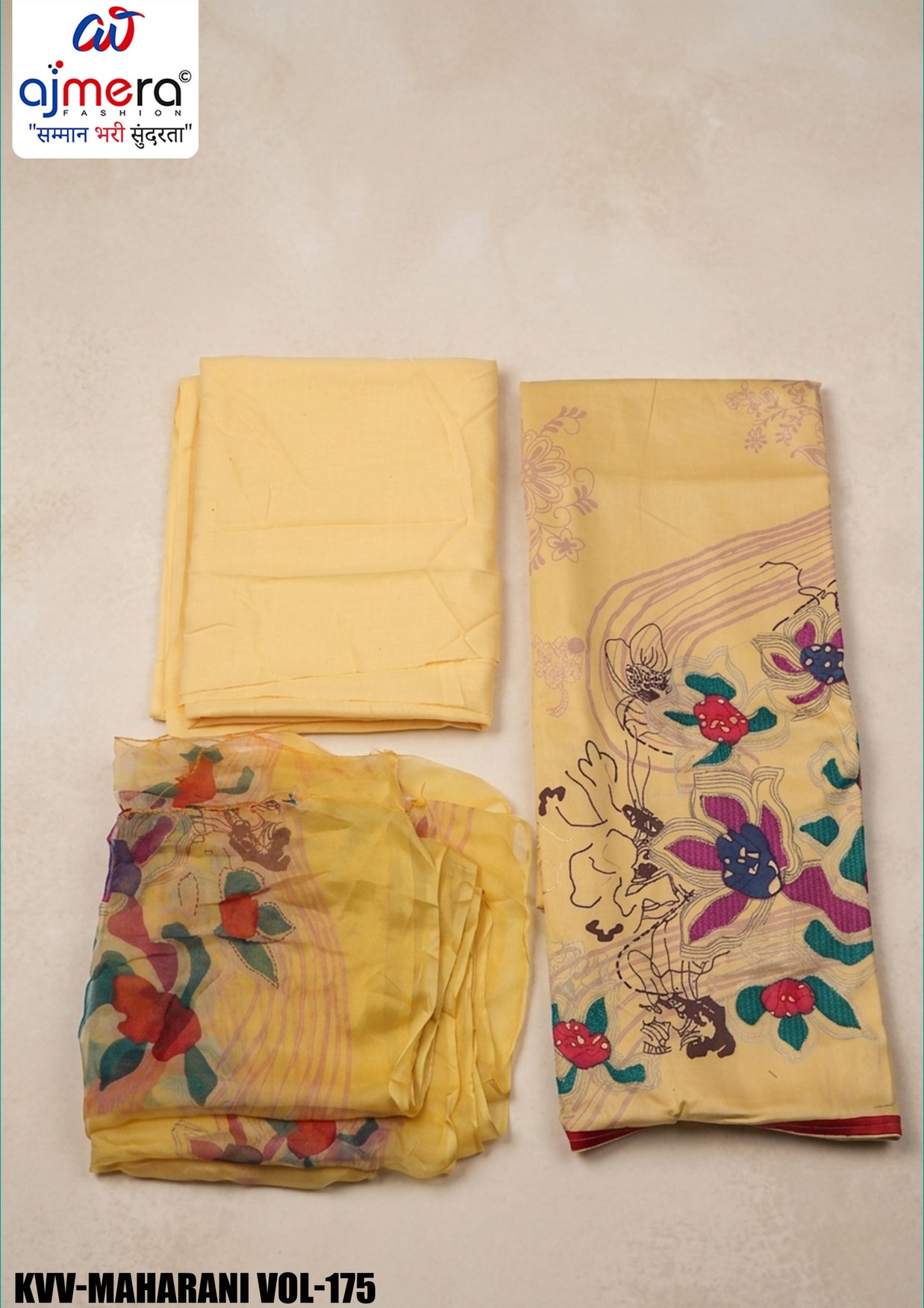 Royal Jam Satin Unstitched Suit Set | KVV-MAHARANI VOL-175