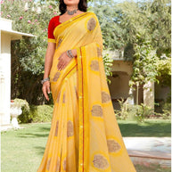 Exclusive Printed Saree with Blouse Piece for Elegant Ethnic Look  | PRM-MADAM SIR