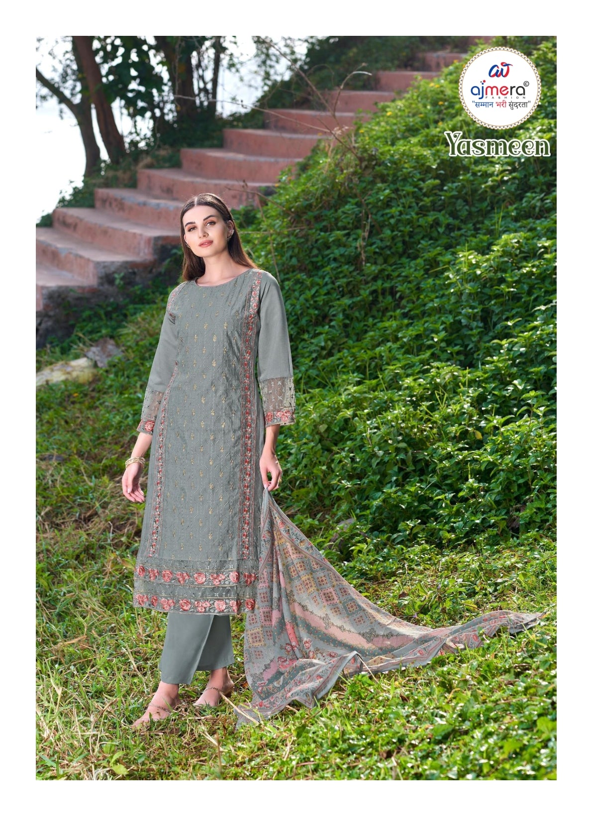Premium Designer Unstitched Suit Set | S77-YASMEEN