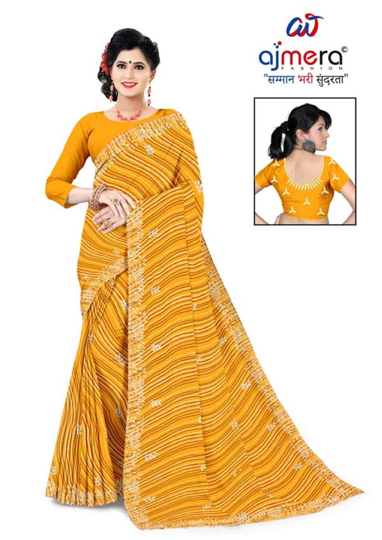 Premium Printed Saree with Matching Blouse Piece for Ethnic Elegance  | TD-TANVI