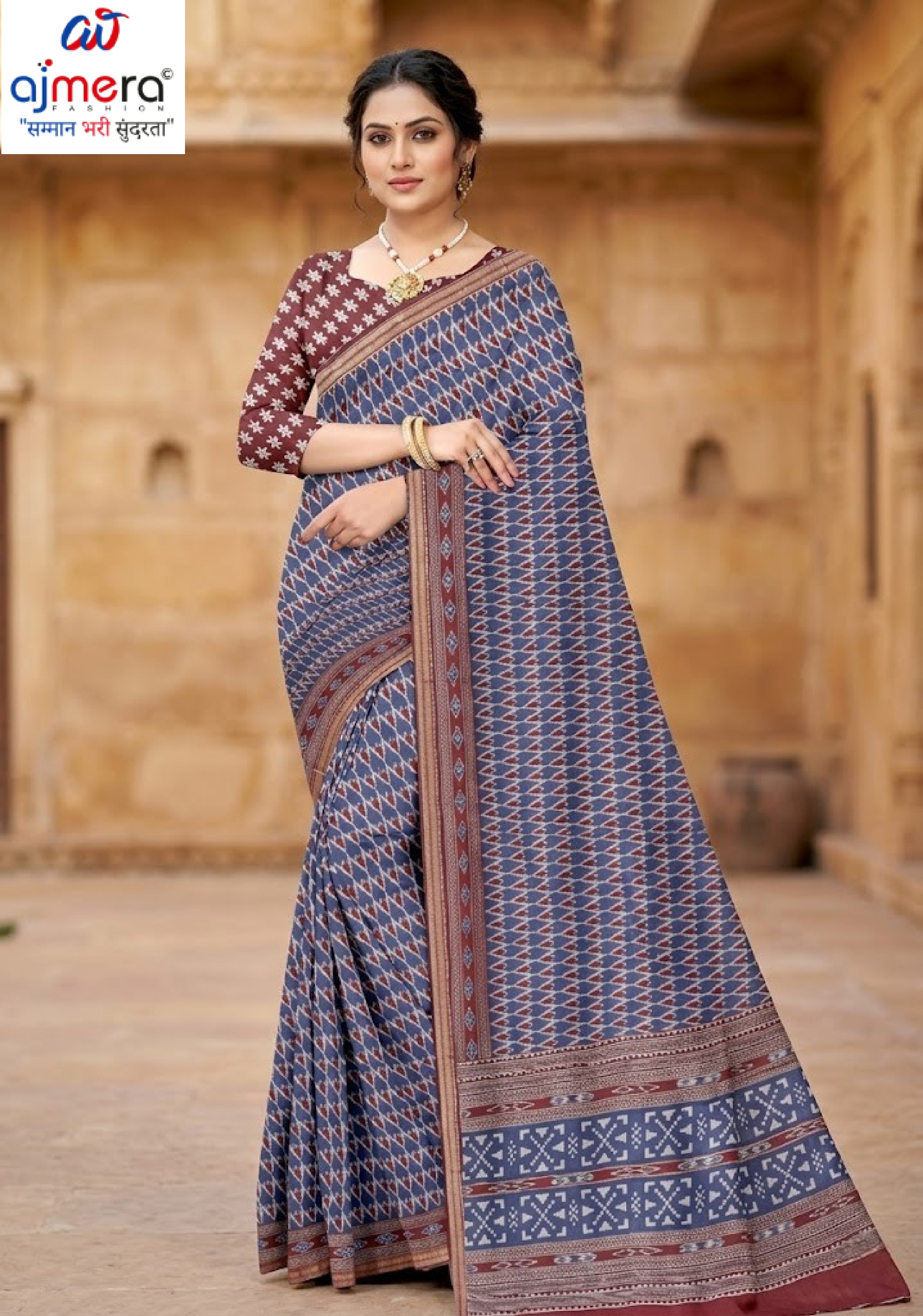 Daily Wear Cotton Saree with Blouse Piece for Premium Ethnic and Traditional Wear | ANT-MUSKAN PURE SILK