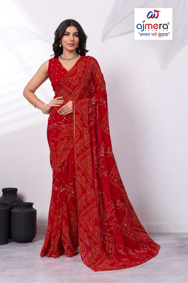 Beautiful Printed Saree with Blouse Piece for Cultural Celebrations | RMF-SUHAGAN VOL-4