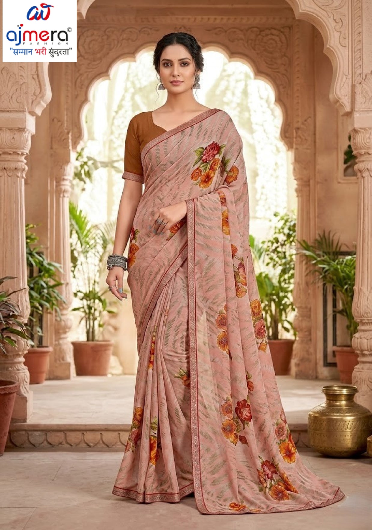 Premium Printed Saree with Matching Blouse Piece for Ethnic Elegance | PRM-JANEMAN