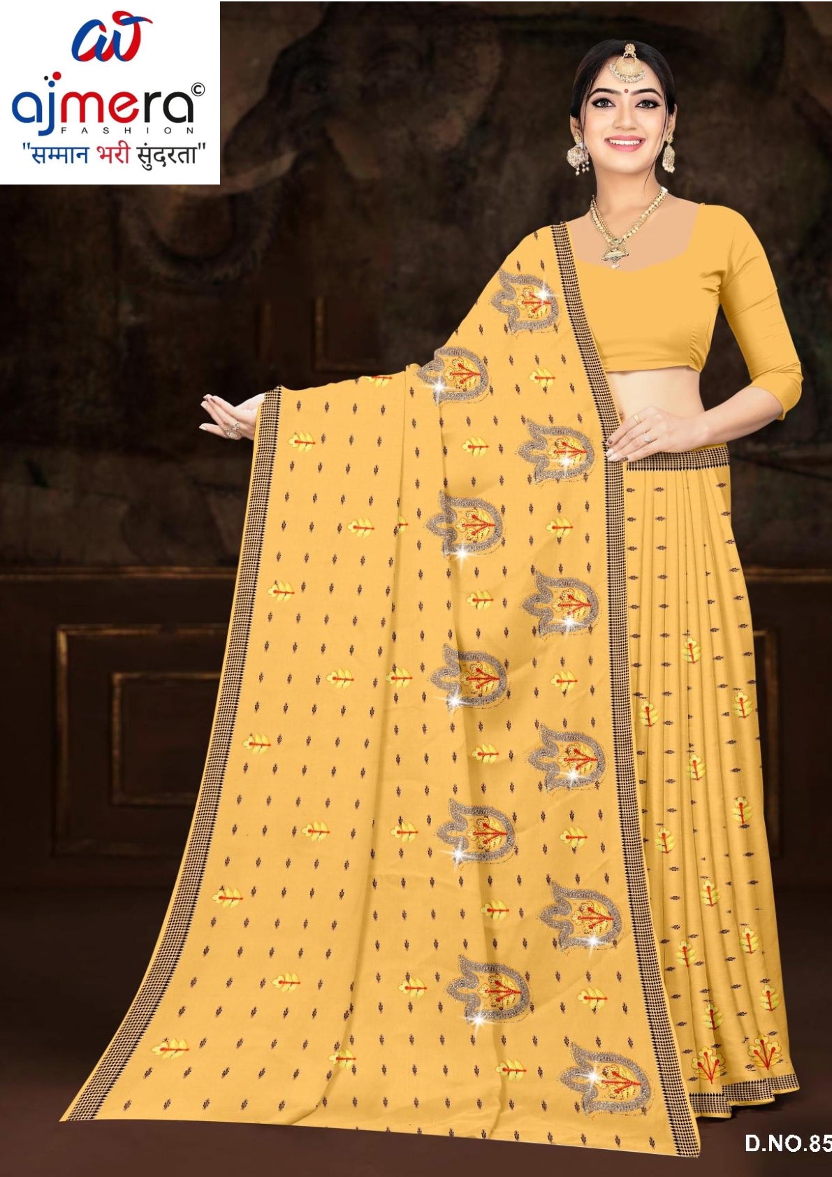 Printed Cotton Saree with Without Blouse for Premium Ethnic and Traditional Wear | PJA-BINDAAS