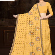 Printed Cotton Saree with Without Blouse for Premium Ethnic and Traditional Wear | PJA-BINDAAS