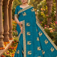 Satin Dyed Matching Saree with Blouse Piece for Premium Ethnic and Traditional Wear | VKM-APPLE