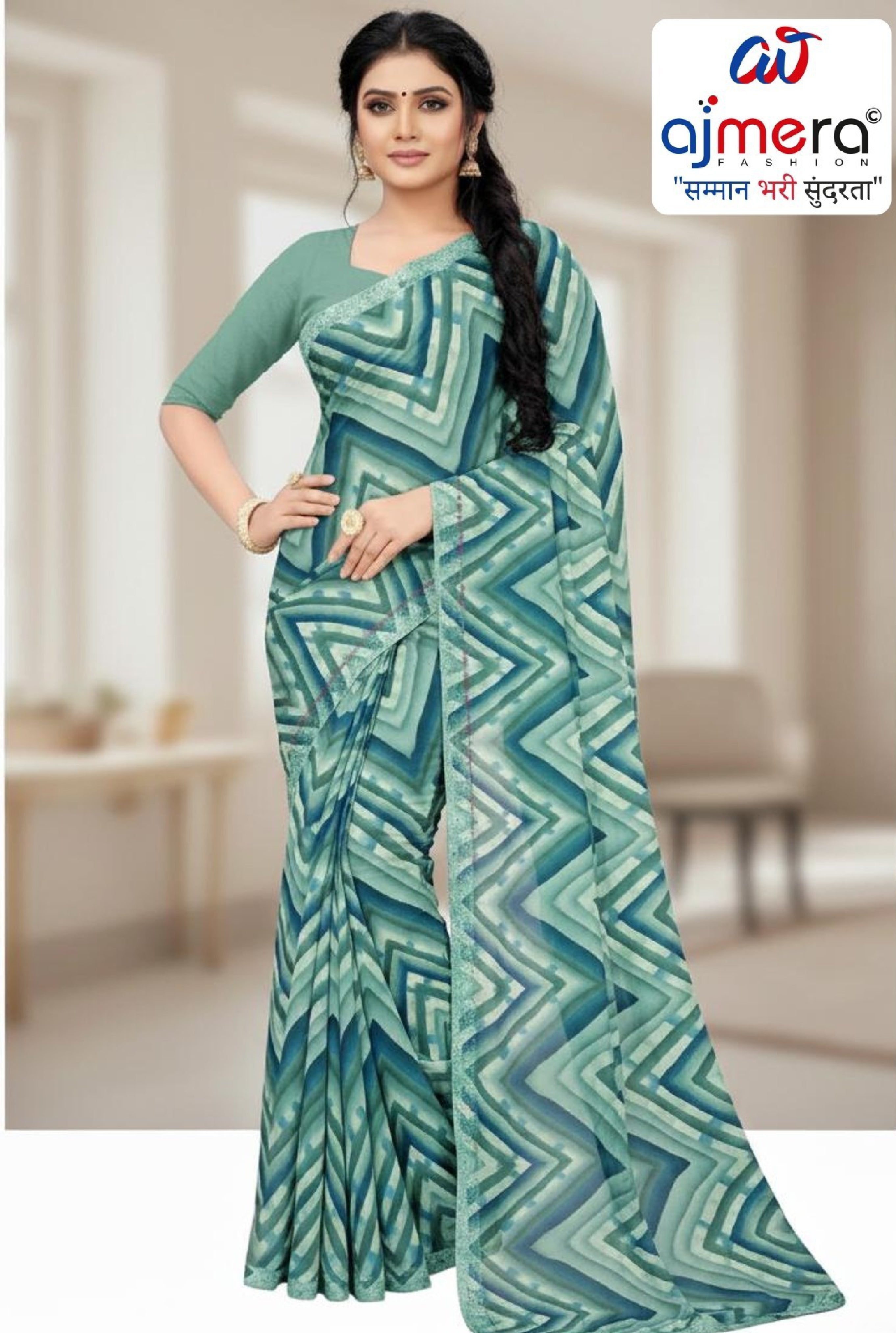 Weightless Print Loose Saree without Blouse for Premium Ethnic and Traditional Wear | APAR-BMW
