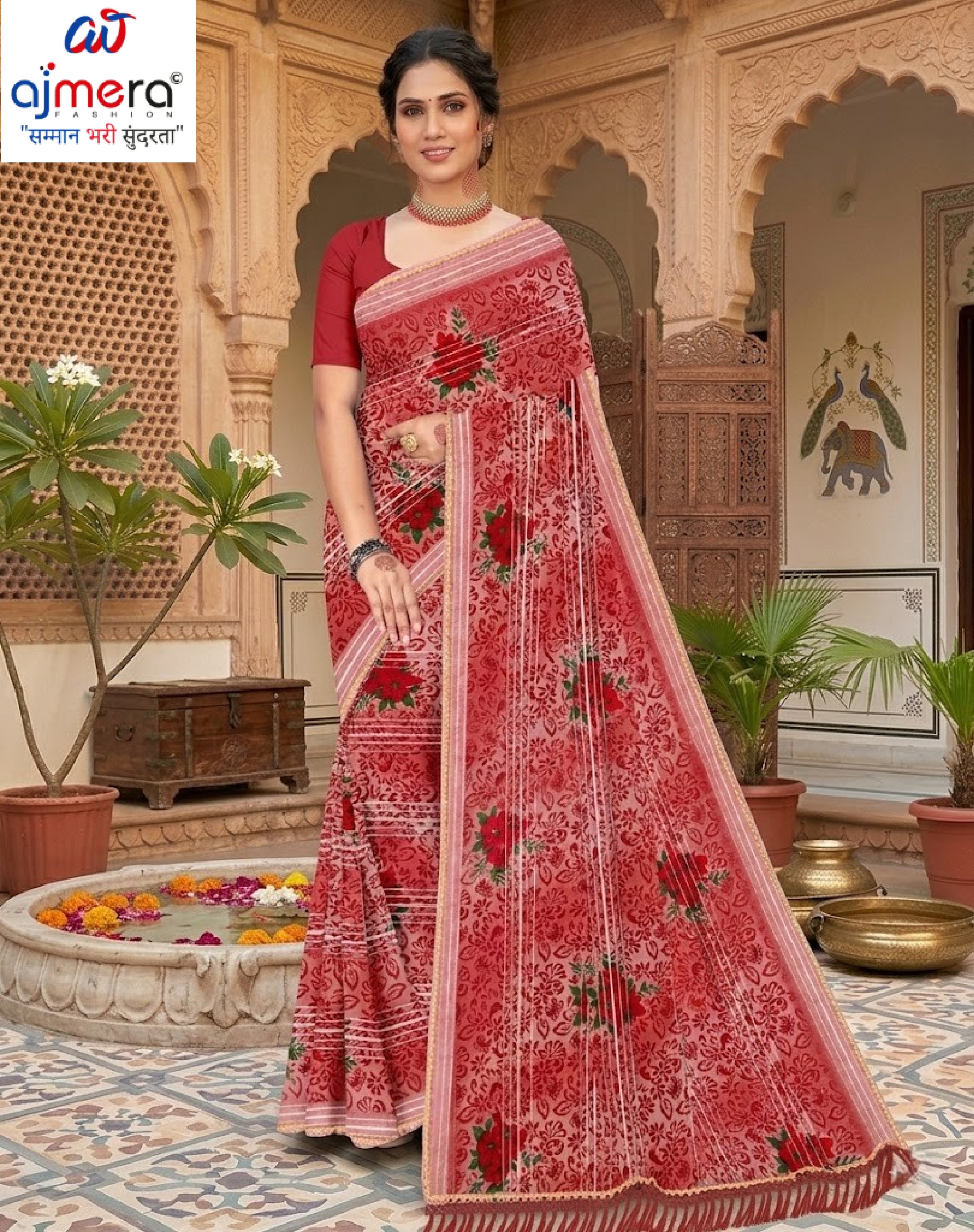 Stylish Printed Saree with Blouse Piece for Traditional Celebrations  | GPT-BIJLI-2