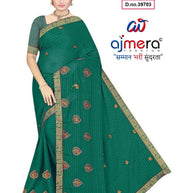 New Dyed Matching Saree Design with Blouse Piece for Premium Ethnic and Traditional Wear | VKM-KESARI