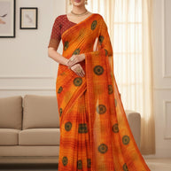 Ranial Print Loose Saree with Blouse for Premium Ethnic and Traditional Wear | AA-SULTAN{W.B}