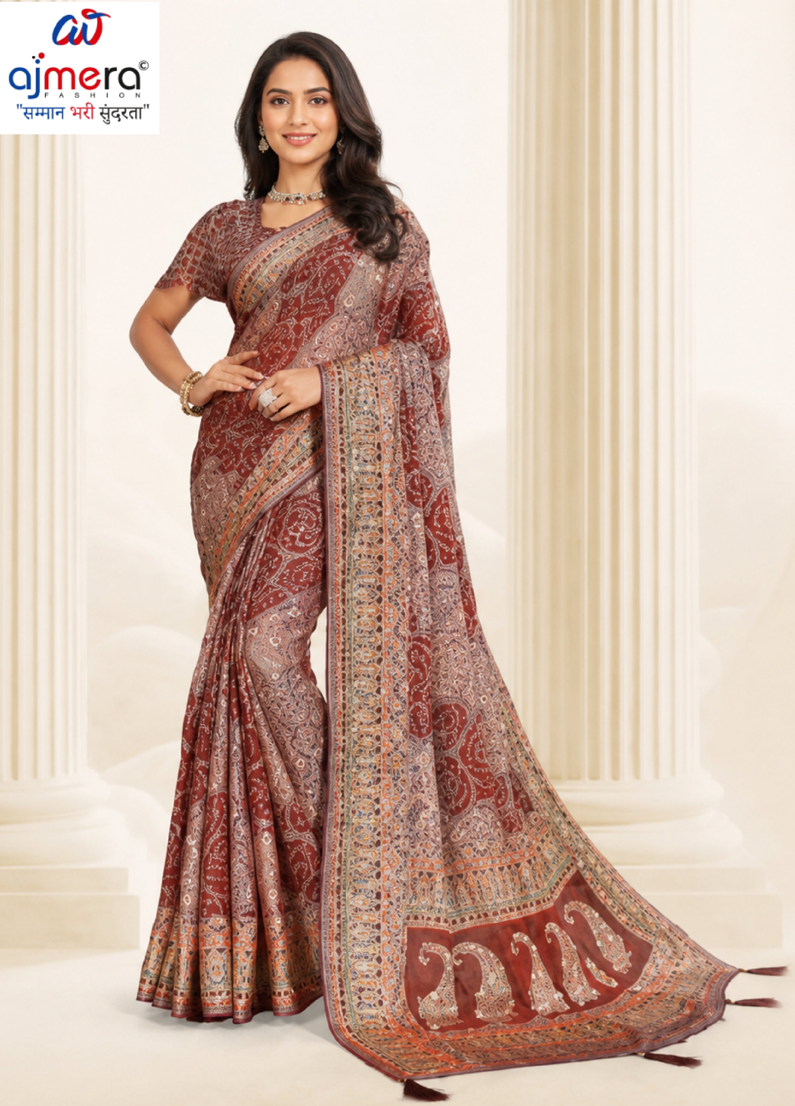 Graceful Printed Saree with Blouse Piece for Modern Ethnic Fashion | RDD-INDIRA VOL-03