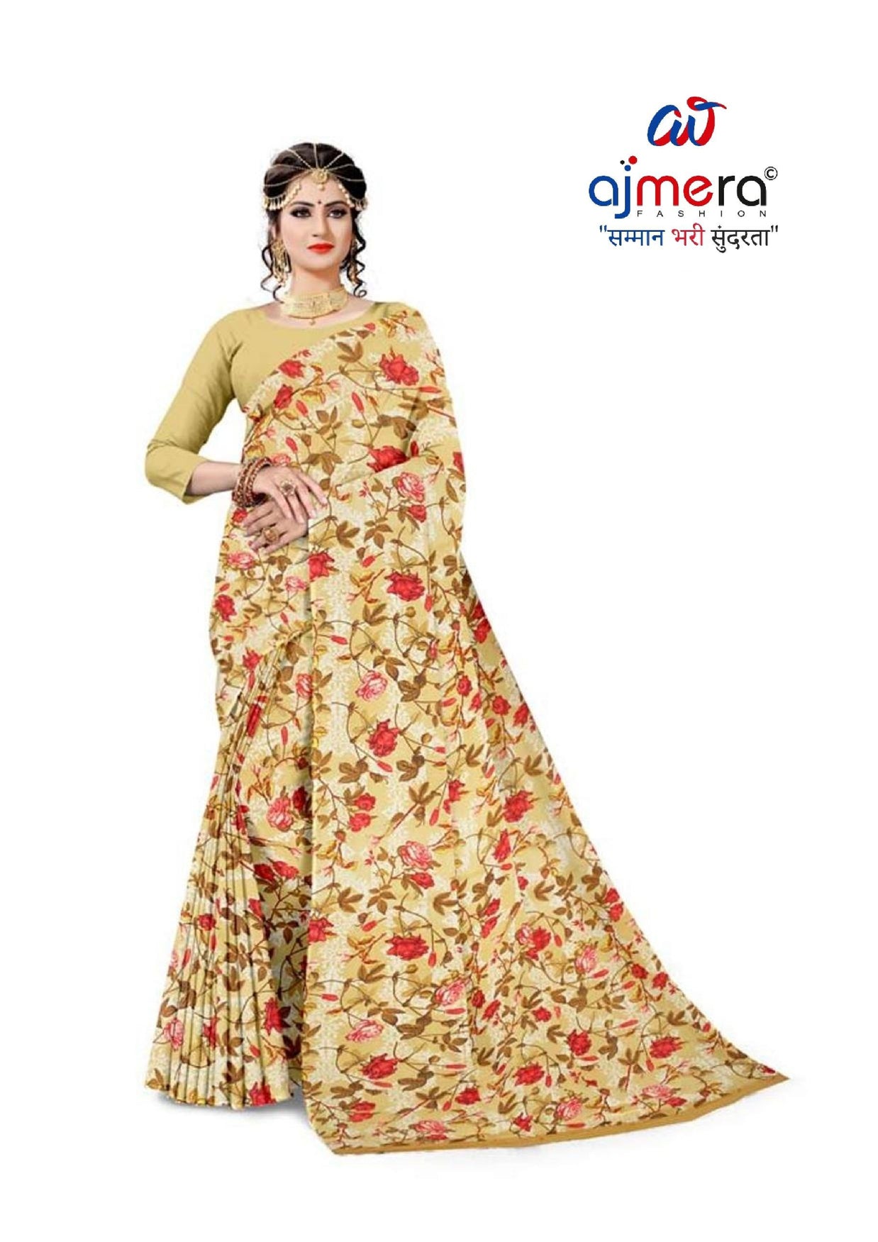 Weightless Print Loose Saree with Blouse for Premium Ethnic and Traditional Wear | TD-NIKE