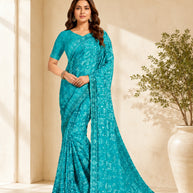Stylish Printed Saree with Blouse Piece for Traditional Celebrations  | RDD-DISHA