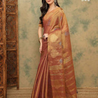 Apricot Linen Saree with Blouse for Premium Ethnic and Festive Wear | ALL-APRICOT-274