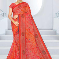 Contemporary Printed Saree with Blouse Piece for Premium Wear  | SNR-JYOTI