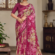 Premium Printed Saree with Matching Blouse Piece for Ethnic Elegance  | RDD-TANUJA