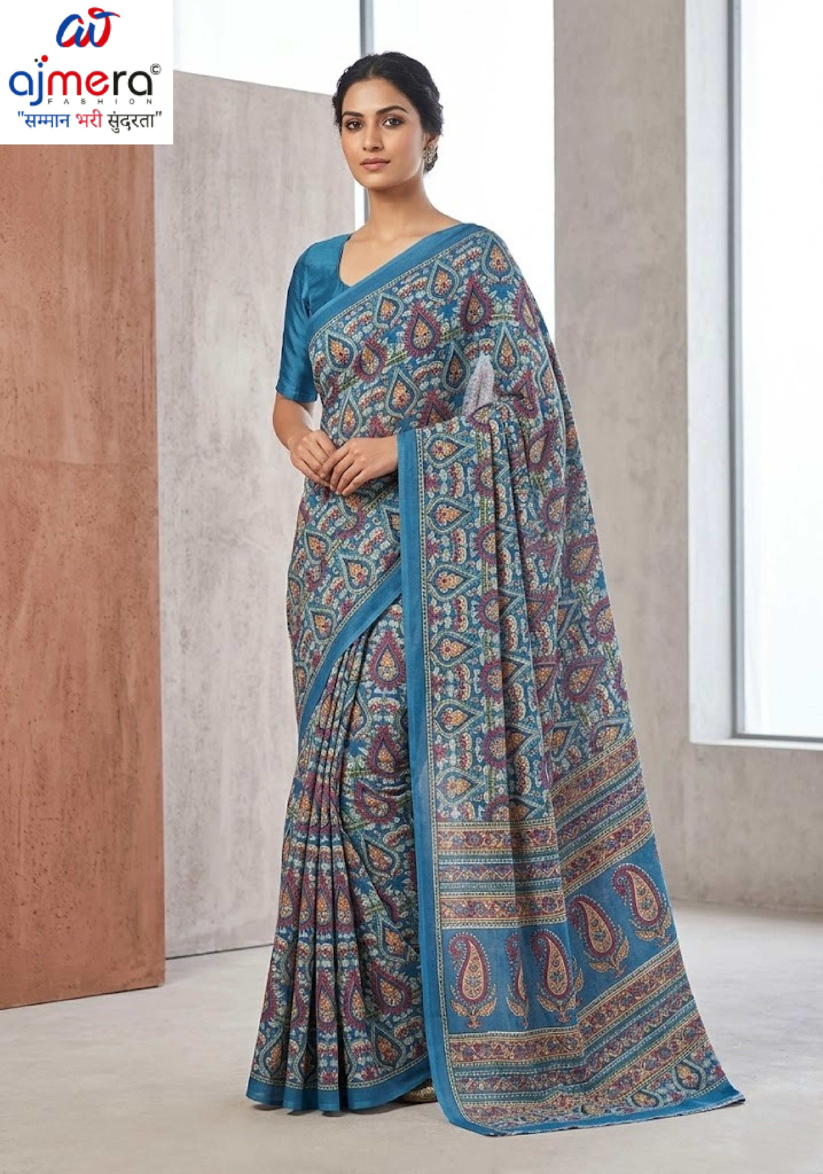 Classic Printed Saree with Blouse Piece for Timeless Traditional Style | SSR-ARPAN