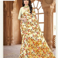 Vichitra Print Loose Saree without Blouse for Premium Ethnic and Traditional Wear | CAS-TATA SKY