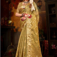 Rich Jacquard Silk Saree with Blouse Piece for Sophisticated Ethnic Style | SOJ-SANSKARI DULHAN